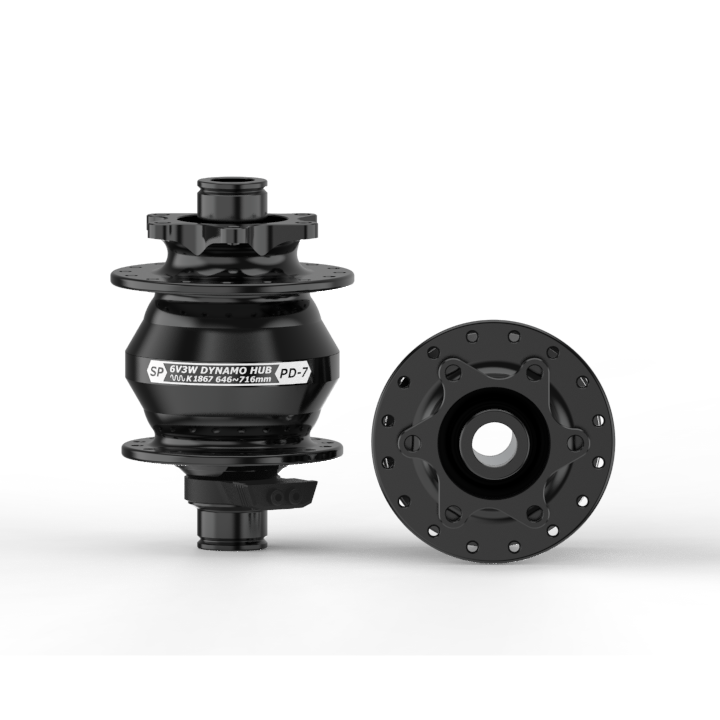 Shutter Precision PD-7 Dynamo Hub (12mm, 6-bolt) 32h Black