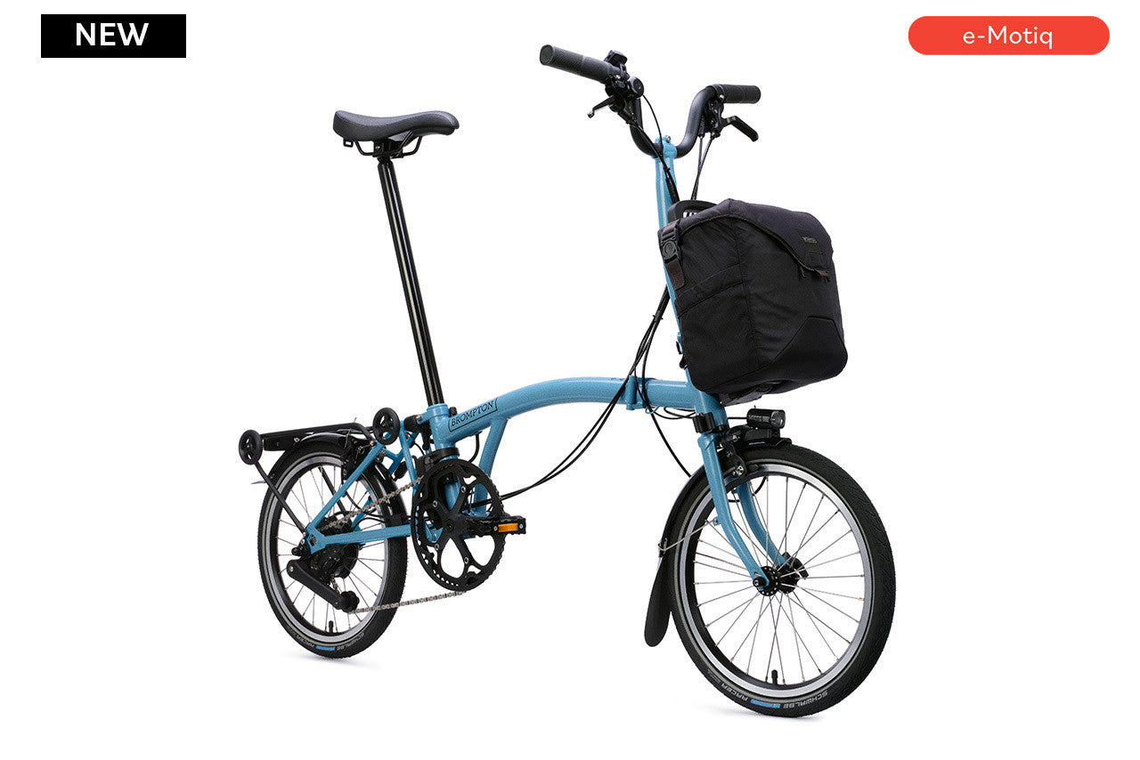 Brompton Electric C Line with SuperRoll+ and Handlebar Control - e-Motiq system - 4-speed, with Rack