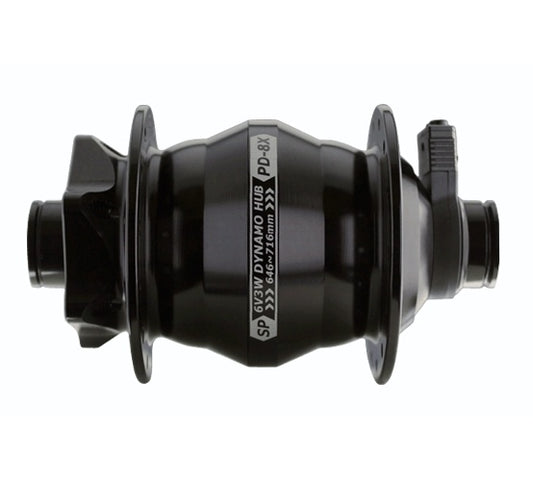 Shutter Precision PD-8X-110 Dynamo Hub  (15mm Boost, 6-bolt) 32 Black