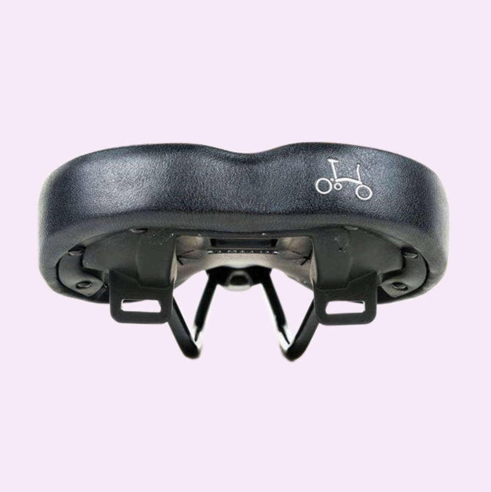 Saddle - Brompton with black rails 167mm width (Black)