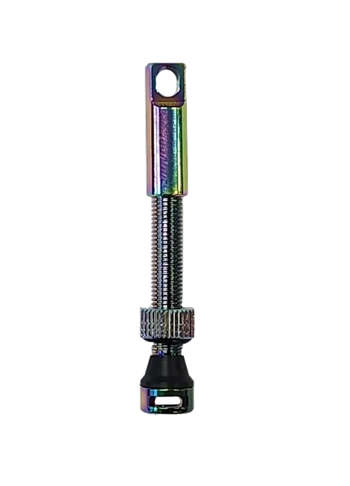 Tubeless valve, oil slick, with integrated valve core remover (single)