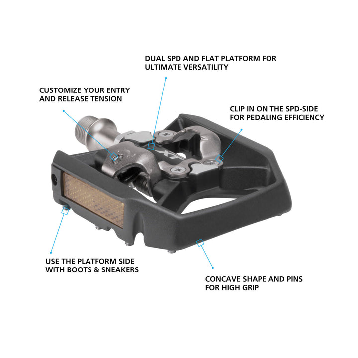 Shimano PD-T8000 Deore XT Flat/SPD Pedals