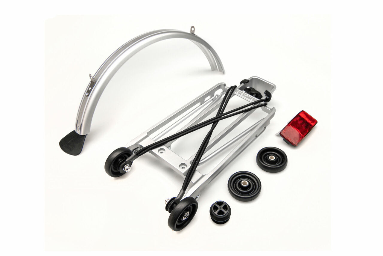 Brompton Rear Rack complete, inc. 4 rollers + mudguard (6mm holes)