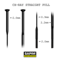 Sapim CX-Ray Straight-Pull Black Spoke - Inc Nipple